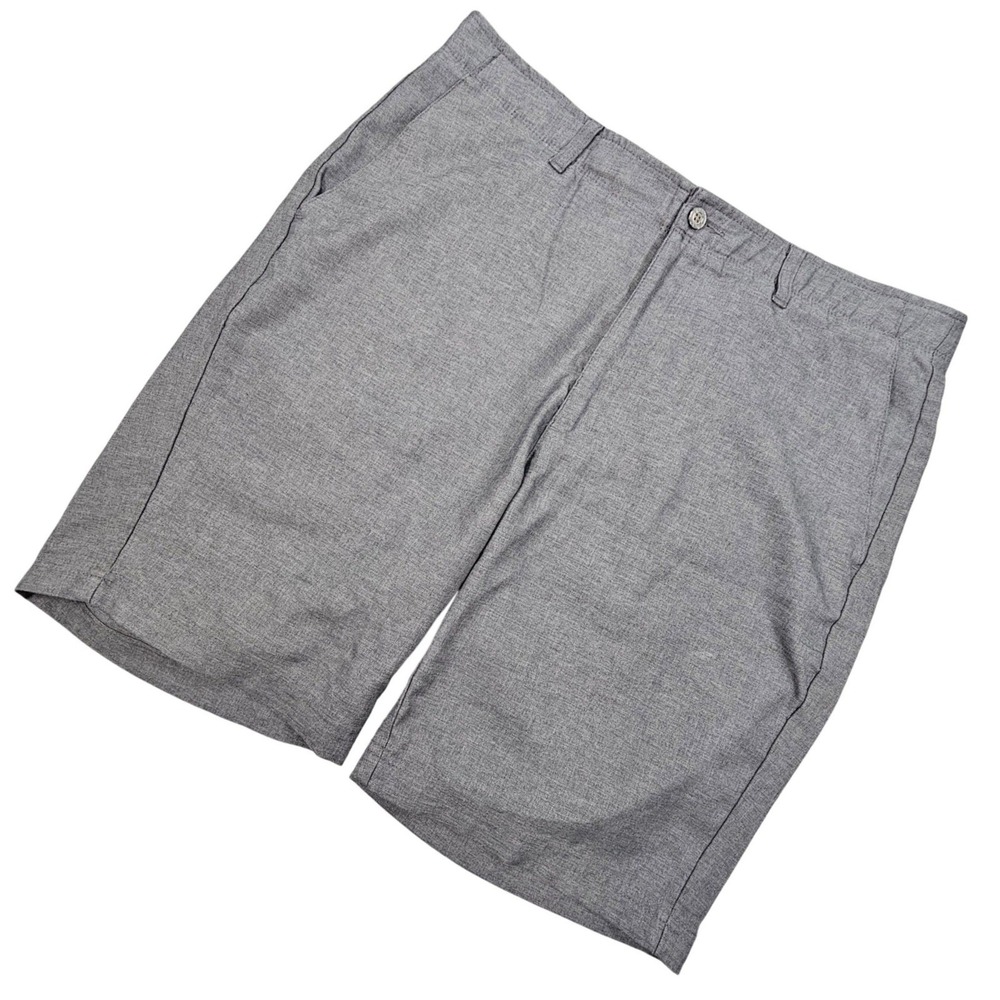 Pebble Beach Dry-Luxe Performance Golf Shorts Men's 36 Gray Heathered Flat Front